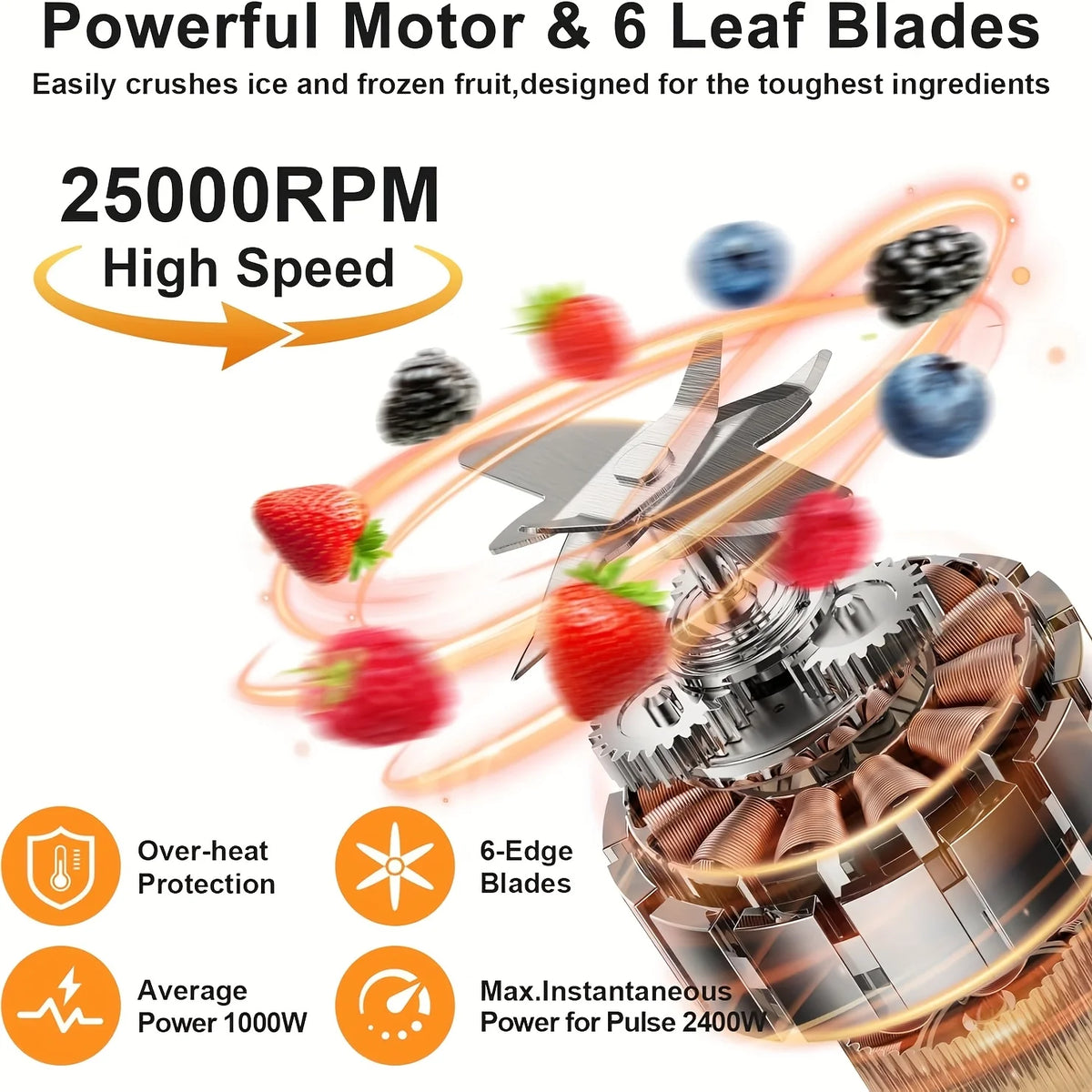 Prasky 2400W Professional Heating Blender Auto Clean System
